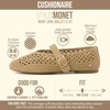 image:imageCUSHIONAIRE Monet Woven Mary Jane Flats for Women Comfortable Ballet Flats with Adjustable GoldTone Buckle Strap and Memory Foam CushioningTan