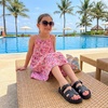 image:imageCUSHIONAIRE Orbit Kids Sandals Lightweight Waterproof EVA Slides with Adjustable Buckle Everyday Casual Comfort Girls SandalsBlack