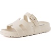 image:imageCUSHIONAIRE Orbit Kids Sandals Lightweight Waterproof EVA Slides with Adjustable Buckle Everyday Casual Comfort Girls SandalsKhaki