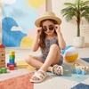 image:imageCUSHIONAIRE Orbit Kids Sandals Lightweight Waterproof EVA Slides with Adjustable Buckle Everyday Casual Comfort Girls SandalsKhaki