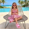 image:imageCUSHIONAIRE Orbit Kids Sandals Lightweight Waterproof EVA Slides with Adjustable Buckle Everyday Casual Comfort Girls SandalsPink