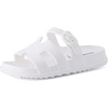 image:imageCUSHIONAIRE Orbit Kids Sandals Lightweight Waterproof EVA Slides with Adjustable Buckle Everyday Casual Comfort Girls SandalsVanilla