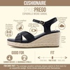image:imageCUSHIONAIRE Prego Espadrille Wedge Sandals for Women Crisscross Open Toe Wedge Heels with Adjustable Ankle StrapBlack
