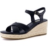 image:imageCUSHIONAIRE Prego Espadrille Wedge Sandals for Women Crisscross Open Toe Wedge Heels with Adjustable Ankle StrapBlack