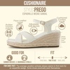 image:imageCUSHIONAIRE Prego Espadrille Wedge Sandals for Women Crisscross Open Toe Wedge Heels with Adjustable Ankle StrapIvory