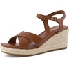 image:imageCUSHIONAIRE Prego Espadrille Wedge Sandals for Women Crisscross Open Toe Wedge Heels with Adjustable Ankle StrapWhiskey
