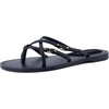image:imageCUSHIONAIRE Raz Thong Strappy Sandals for Women Minimalist Flat Sandals with Decorative Ring AccentsBlack