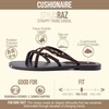 image:imageCUSHIONAIRE Raz Thong Strappy Sandals for Women Minimalist Flat Sandals with Decorative Ring AccentsChocolate