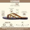 image:imageCUSHIONAIRE Raz Thong Strappy Sandals for Women Minimalist Flat Sandals with Decorative Ring AccentsCognac