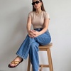 image:imageCUSHIONAIRE Raz Thong Strappy Sandals for Women Minimalist Flat Sandals with Decorative Ring AccentsCognac