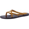 image:imageCUSHIONAIRE Raz Thong Strappy Sandals for Women Minimalist Flat Sandals with Decorative Ring AccentsCognac