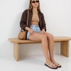 image:imageCUSHIONAIRE Raz Thong Strappy Sandals for Women Minimalist Flat Sandals with Decorative Ring AccentsSand