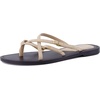 image:imageCUSHIONAIRE Raz Thong Strappy Sandals for Women Minimalist Flat Sandals with Decorative Ring AccentsSand