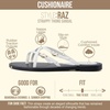 image:imageCUSHIONAIRE Raz Thong Strappy Sandals for Women Minimalist Flat Sandals with Decorative Ring AccentsWhite