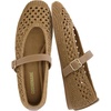 image:imageCUSHIONAIRE Graff Mary Jane Shoes for Women Woven Ballet Flats with Adjustable Buckle Strap Lightweight Slip On ShoesTaupe