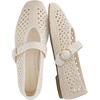 image:imageCUSHIONAIRE Monet Woven Mary Jane Flats for Women Comfortable Ballet Flats with Adjustable GoldTone Buckle Strap and Memory Foam CushioningCream