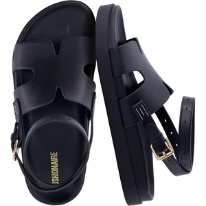 image:imageCUSHIONAIRE Erika Sandals for Women with CutOut Band and Ankle Strap Cushioned Footbed Sandal Wide Width AvailableBlack