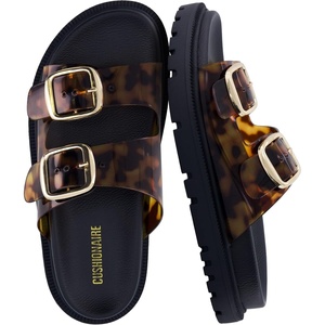 image:imageCUSHIONAIRE Fuse Chunky Womens Sandals with Double Buckle Straps and Durable Lug Sole Casual Platform Sandals Women FootwearTortoise