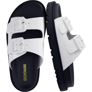 image:imageCUSHIONAIRE Fuse Chunky Womens Sandals with Double Buckle Straps and Durable Lug Sole Casual Platform Sandals Women FootwearWhite
