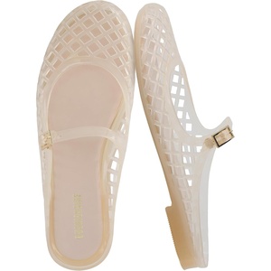 image:imageCUSHIONAIRE Java Casual Womens Jelly Flats with Adjustable Strap Closed Toe Mary Janes Mule Design Waterproof Jelly Sandals for WomenChampagne