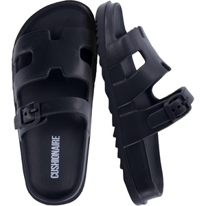 image:imageCUSHIONAIRE Orbit Kids Sandals Lightweight Waterproof EVA Slides with Adjustable Buckle Everyday Casual Comfort Girls SandalsBlack