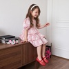 image:imageCUSHIONAIRE Siesta Girls Jelly Sandals Lattice CutOut Ballet Flats for Girls Flexible Slip On Beach ShoesRed