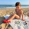 image:imageCUSHIONAIRE Siesta Girls Jelly Sandals Lattice CutOut Ballet Flats for Girls Flexible Slip On Beach ShoesRed