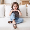 image:imageCUSHIONAIRE Siesta Girls Jelly Sandals Lattice CutOut Ballet Flats for Girls Flexible Slip On Beach ShoesTortoise