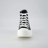 image:imageCUSHIONAIRE Vespa Platform Sneakers for Women Lace Up Canvas High Top Shoes with Side Zipper Chunky Sole and Memory FoamBlackWhite Zip