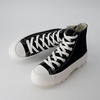 image:imageCUSHIONAIRE Vespa Platform Sneakers for Women Lace Up Canvas High Top Shoes with Side Zipper Chunky Sole and Memory FoamBlackWhite Zip
