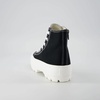 image:imageCUSHIONAIRE Vespa Platform Sneakers for Women Lace Up Canvas High Top Shoes with Side Zipper Chunky Sole and Memory FoamBlackWhite Zip