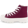 image:imageCUSHIONAIRE Vespa Platform Sneakers for Women Lace Up Canvas High Top Shoes with Side Zipper Chunky Sole and Memory FoamBurgundy Zip
