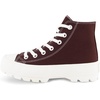 image:imageCUSHIONAIRE Vespa Platform Sneakers for Women Lace Up Canvas High Top Shoes with Side Zipper Chunky Sole and Memory FoamChocolate Zip