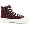 image:imageCUSHIONAIRE Vespa Platform Sneakers for Women Lace Up Canvas High Top Shoes with Side Zipper Chunky Sole and Memory FoamChocolate Zip