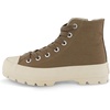 image:imageCUSHIONAIRE Vespa Platform Sneakers for Women Lace Up Canvas High Top Shoes with Side Zipper Chunky Sole and Memory FoamOlive Zip