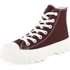 image:imageCUSHIONAIRE Vespa Platform Sneakers for Women Lace Up Canvas High Top Shoes with Side Zipper Chunky Sole and Memory FoamChocolate Zip