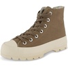 image:imageCUSHIONAIRE Vespa Platform Sneakers for Women Lace Up Canvas High Top Shoes with Side Zipper Chunky Sole and Memory FoamOlive Zip