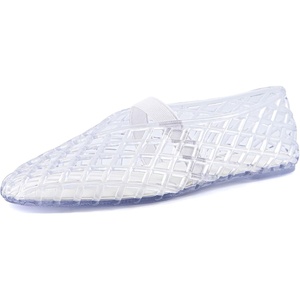 image:imageCUSHIONAIRE Siesta Girls Jelly Sandals Lattice CutOut Ballet Flats for Girls Flexible Slip On Beach ShoesSparkle