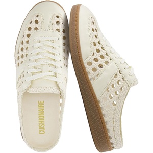 image:imageCUSHIONAIRE Buffy Woven Slip On Backless Sneaker Mules for WomenIvory
