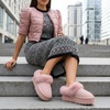 image:imageCUSHIONAIRE Husky 100 Genuine Suede Platform Slippers for Women with Fuzzy Faux Fur Lining Comfortable Memory Foam Platform Clog Slippers Wide Widths AvailablePink Suede