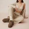 image:imageCUSHIONAIRE Husky 100 Genuine Suede Platform Slippers for Women with Fuzzy Faux Fur Lining Comfortable Memory Foam Platform Clog Slippers Wide Widths AvailableTaupe Suede