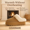image:imageCUSHIONAIRE Husky 100 Genuine Suede Platform Slippers for Women with Fuzzy Faux Fur Lining Comfortable Memory Foam Platform Clog Slippers Wide Widths AvailableChestnut Suede