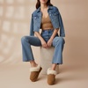 image:imageCUSHIONAIRE Husky 100 Genuine Suede Platform Slippers for Women with Fuzzy Faux Fur Lining Comfortable Memory Foam Platform Clog Slippers Wide Widths AvailableChestnut Suede