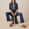 image:imageCUSHIONAIRE Husky 100 Genuine Suede Platform Slippers for Women with Fuzzy Faux Fur Lining Comfortable Memory Foam Platform Clog Slippers Wide Widths AvailableChestnut Suede
