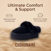 image:imageCUSHIONAIRE Husky 100 Genuine Suede Platform Slippers for Women with Fuzzy Faux Fur Lining Comfortable Memory Foam Platform Clog Slippers Wide Widths AvailableBlack Suede