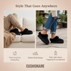 image:imageCUSHIONAIRE Husky 100 Genuine Suede Platform Slippers for Women with Fuzzy Faux Fur Lining Comfortable Memory Foam Platform Clog Slippers Wide Widths AvailableBlack Suede