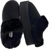 image:imageCUSHIONAIRE Husky 100 Genuine Suede Platform Slippers for Women with Fuzzy Faux Fur Lining Comfortable Memory Foam Platform Clog Slippers Wide Widths AvailableBlack Suede