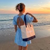 image:imageCUSHIONAIRE Canvas Tote Bag for Women Everyday Casual Beach Bag with Secure Zip Top and Exterior Storage PocketNavy