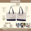 image:imageCUSHIONAIRE Canvas Tote Bag for Women Everyday Casual Beach Bag with Secure Zip Top and Exterior Storage PocketNavy