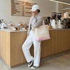 image:imageCUSHIONAIRE Canvas Tote Bag for Women Everyday Casual Beach Bag with Secure Zip Top and Exterior Storage PocketPink